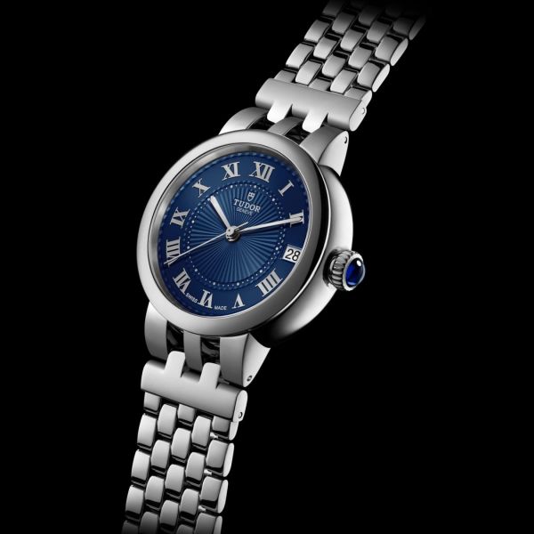 Montre Femme Tudor Clair de Rose 26mm Cadran Bleu Bracelet Acier