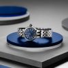 Montre Femme Tudor Clair de Rose 30mm Cadran Bleu Bracelet Acier