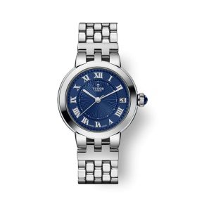 Montre Femme Tudor Clair de Rose 34mm Cadran Bleu Bracelet Acier