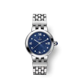 Montre Femme Tudor Clair de Rose 34mm Cadran Bleu Serti Diamants