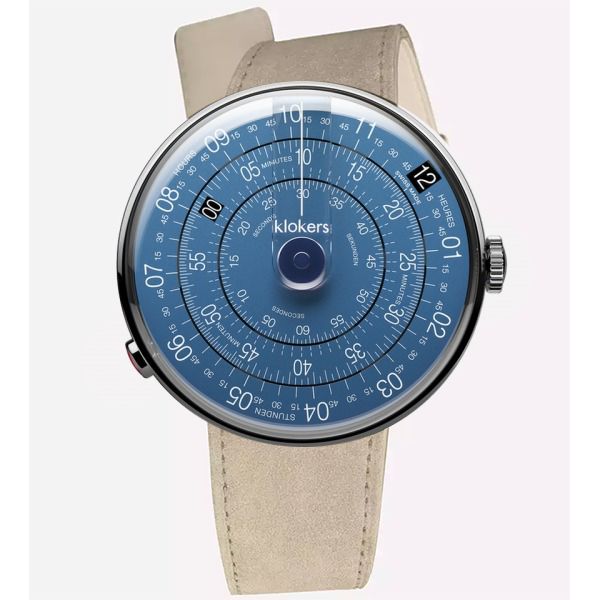 Montre Klokers KLOK 01 Métal Midnight Blue Bracelet Alcantara Beige