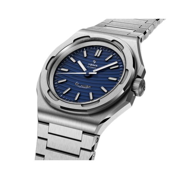 Montre Yema Wristmaster Traveller Micro-Rotor Edition limitée Cadran Bleu