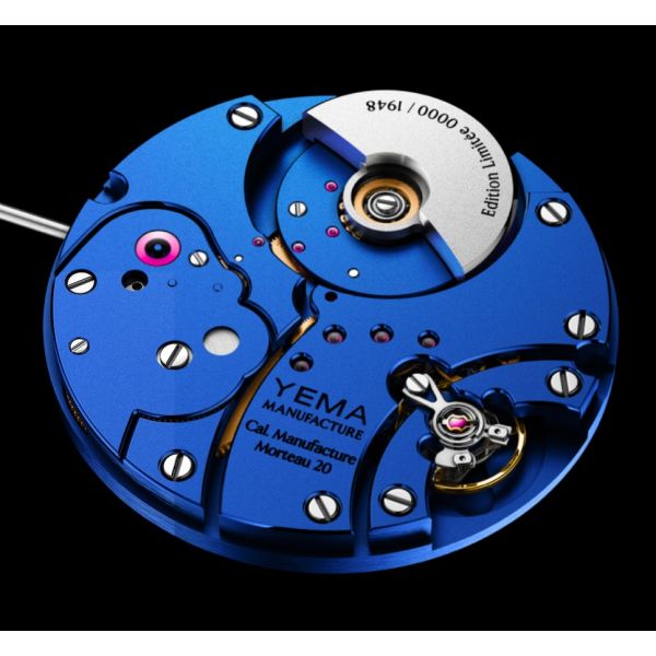 Montre Yema Wristmaster Traveller Micro-Rotor Edition limitée Cadran Bleu
