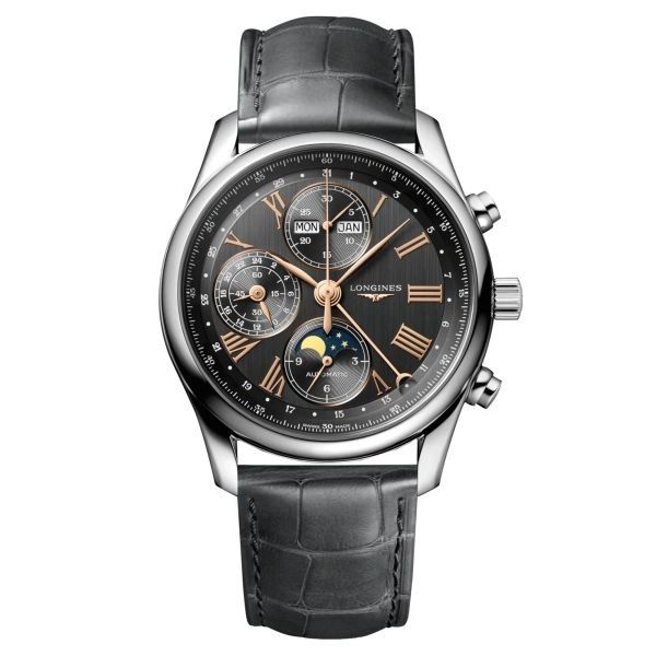 Montre Longines Master Collection automatique cadran anthracite bracelet cuir 