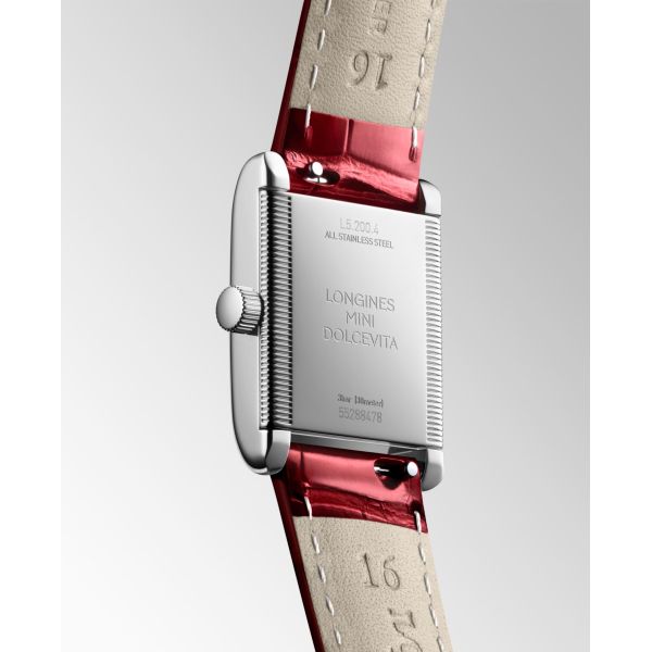 Montre Longines Mini DolceVita Bracelet Alligator Rouge