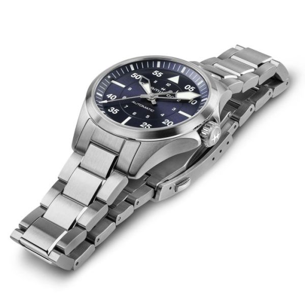 Montre Hamilton Khaki Aviation Pilot Auto Cadran Bleu