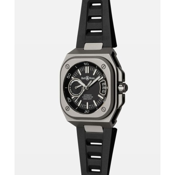 Montre BELL & ROSS BR-X5 Black Titanium Bracelet Caoutchouc