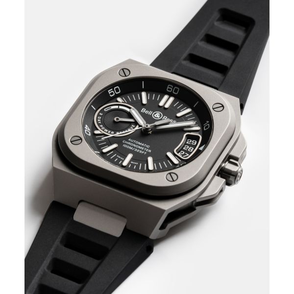 Montre BELL & ROSS BR-X5 Black Titanium Bracelet Caoutchouc