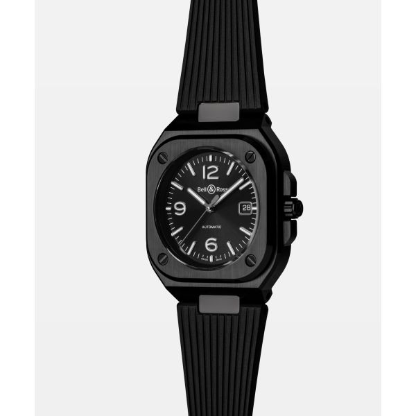 Montre BELL & ROSS BR-X5 Black Ceramic Bracelet Caoutchouc