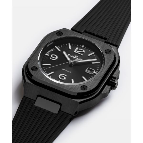 Montre BELL & ROSS BR-X5 Black Ceramic Bracelet Caoutchouc