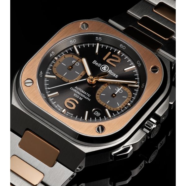 Montre BELL & ROSS BR05 GREY STEEL & GOLD