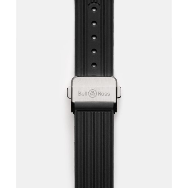 Montre BELL & ROSS BR05 GREY STEEL & GOLD Bracelet Caoutchouc