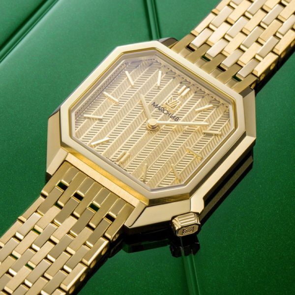 Montre MARCH LA.B Milady Mansart Gold Quartz Chevrons Or