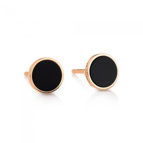 Boucles d'Oreilles Ginette NY Ever Onyx Disc Studs