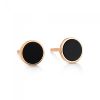Boucles d'Oreilles Ginette NY Ever Onyx Disc Studs