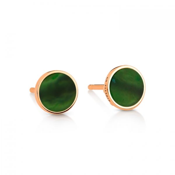 Boucles d'Oreilles Ginette NY Ever Jade Disc Studs