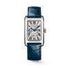 Montre Longines DolceVita Cadran Argent Flinqué Bracelet Cuir Bleu