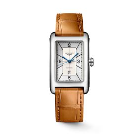 Montre Longines DolceVita Cadran Argent Bracelet Cuir Brun