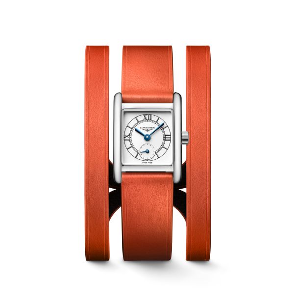 Montre Longines Mini DolceVita Bracelet Cuir Orange