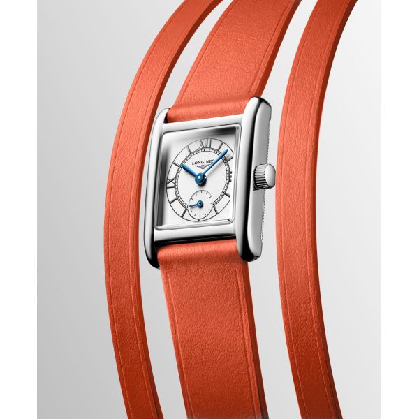 Montre Longines Mini DolceVita Bracelet Cuir Orange