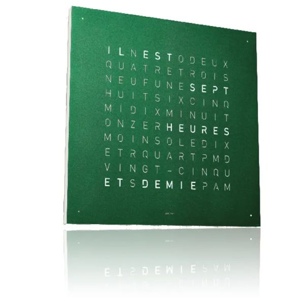 Horloge Qlocktwo Classic Royal Green Velvet