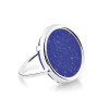 Bague Ginette NY Lapis Lazuli White Gold Disc Ring