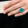 Bague Ginette NY Turquoise White Gold Disc Ring