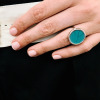 copy of Bague Ginette NY Black Onyx White Gold Disc Ring