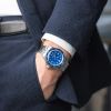 Montre Yema NAVYGRAF Slim CMM.20 Automatique Cadran Bleu Bracelet Acier