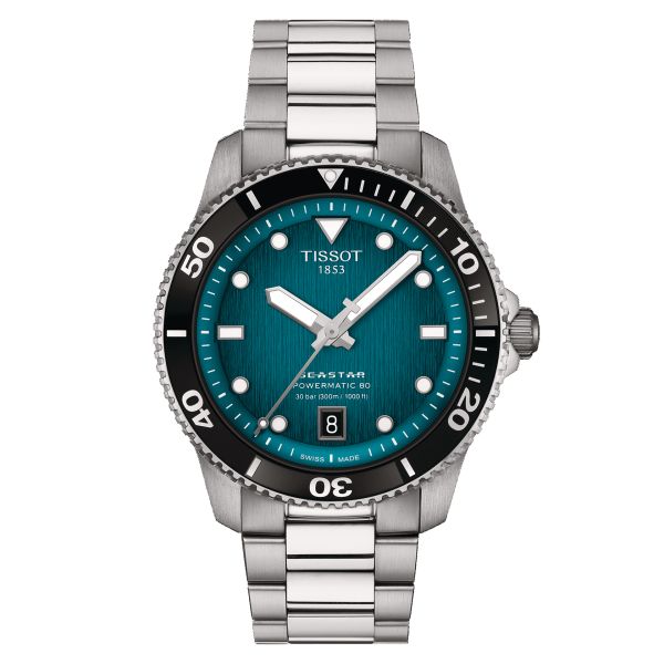 Montre Tissot Seastar 1000 Powermatic 80 Cadran Turquoise Bracelet Acier