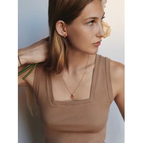 Pendentif Poiray Coeur Entrelacé Petit Modèle Or Jaune Émail Jaune Poudré