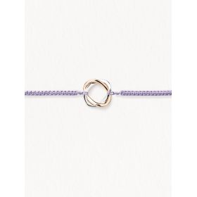 Bracelet Poiray Tresse Macramé Lilas Or Rose et Or blanc