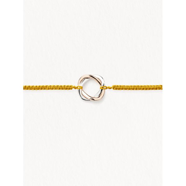 Bracelet Poiray Tresse Macramé Jaune Or Rose et Or blanc
