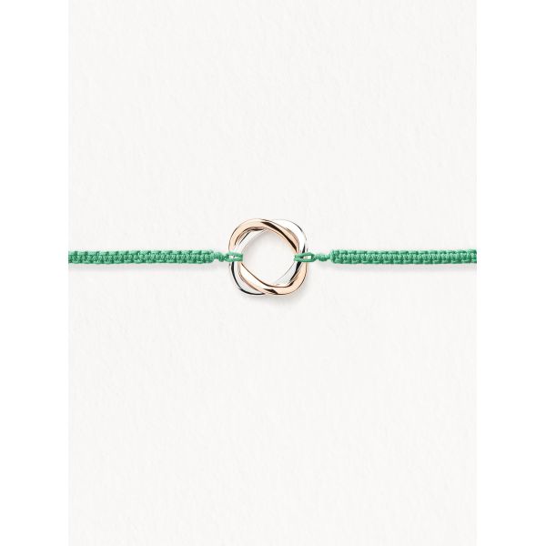 Bracelet Poiray Tresse Macramé Aqua Or Rose et Or blanc