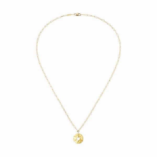 Pendentif Dinh Van Pi 14mm Chaîne Or Jaune 24 carats