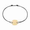 Bracelet Dinh Van Plaque Carrée Or Jaune sur cordon