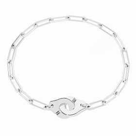 Bracelet Dinh Van Menottes R12 or blanc sur chaîne
