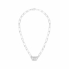Collier Menottes Dinh Van R15 Diamants Or Blanc sur Chaîne