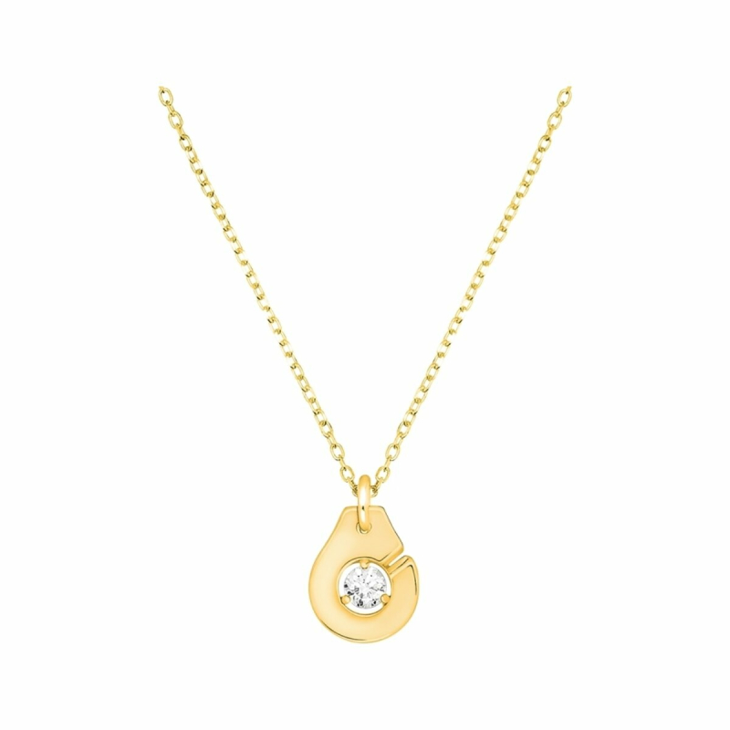 Collier Dinh Van Menottes R8 or jaune & diamant