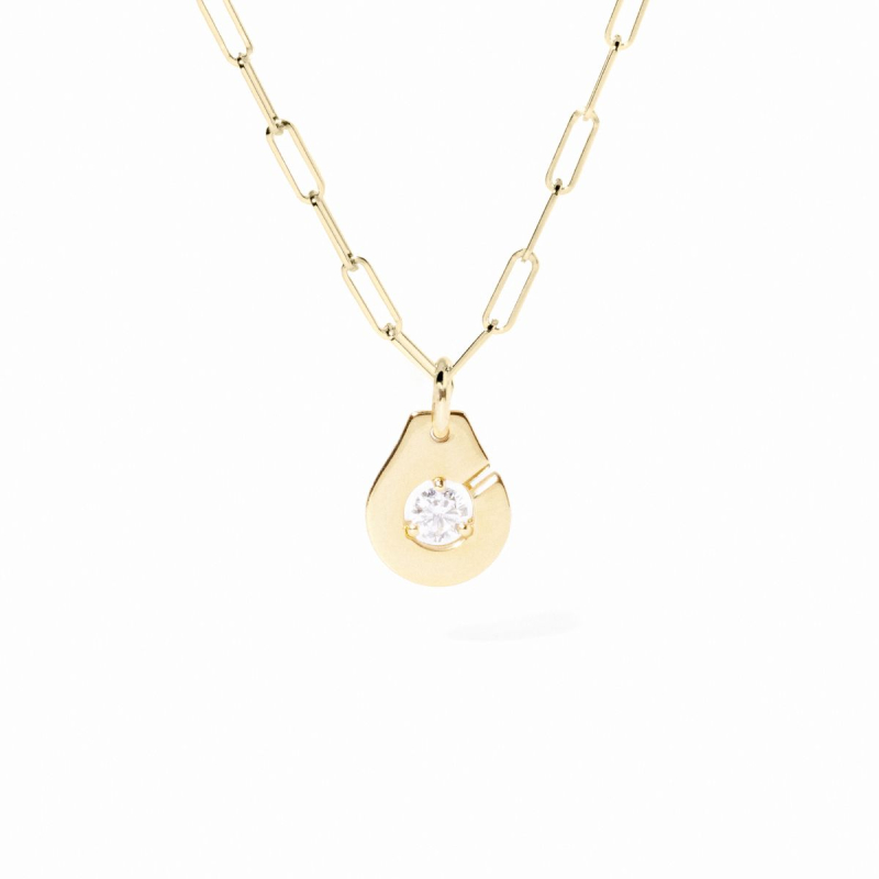 Collier Dinh Van Menottes R10 or jaune & diamant