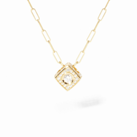 Collier Dinh Van Le Cube Diamant Petit Modèle Or Jaune & Diamant