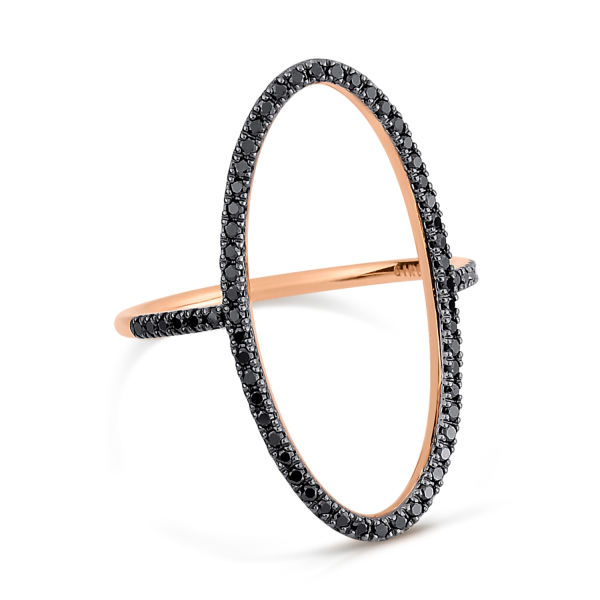 Bague Ginette NY Ellipse Black Diamond Ring