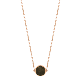 Collier Ginette NY Mini Ever Obsidienne Dorée Disc Necklace