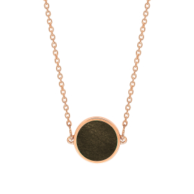 Collier Ginette NY Mini Ever Obsidienne Dorée Disc Necklace