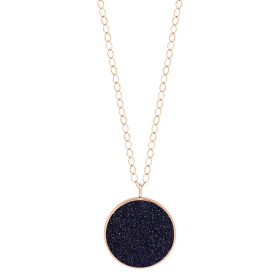 Collier Ginette NY Jumbo Ever Blue Sandstone Disc On Chain