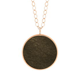 Collier Ginette NY Jumbo Ever Obsidienne Dorée Disc On Chain