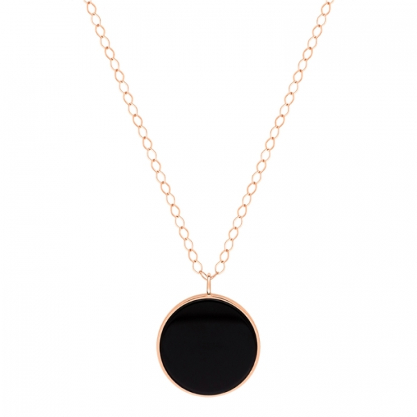 Collier Ginette NY Jumbo Ever Onyx Disc On Chain