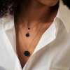 Collier Ginette NY Jumbo Ever Onyx Disc On Chain