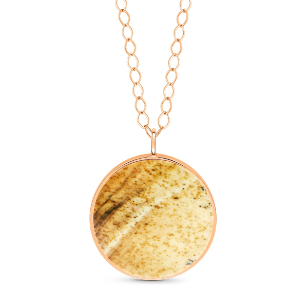Collier Ginette NY Jumbo Ever Picture Jasper Disc On Chain