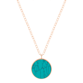 Collier Ginette NY Jumbo Ever Turquoise Disc On Chain